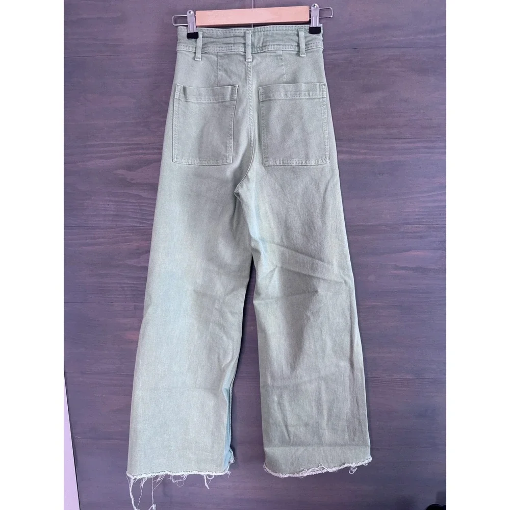 Zara The Marine Straight‎ JeansWomen's Size 0 Green - Picture 3 of 4